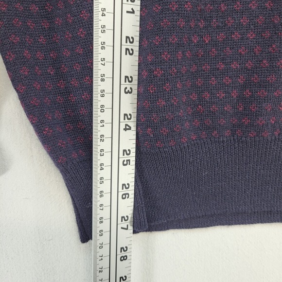 Brooks Brothers Sweater Mens Large Blue Birdseye 100% Merino Wool  1/4 Button - Picture 6 of 8